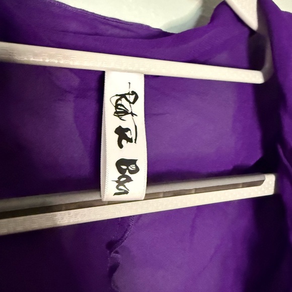 Rat & Boa Aphrodite blouse in purple witchy whimsigoth open tie front top - Picture 2 of 9